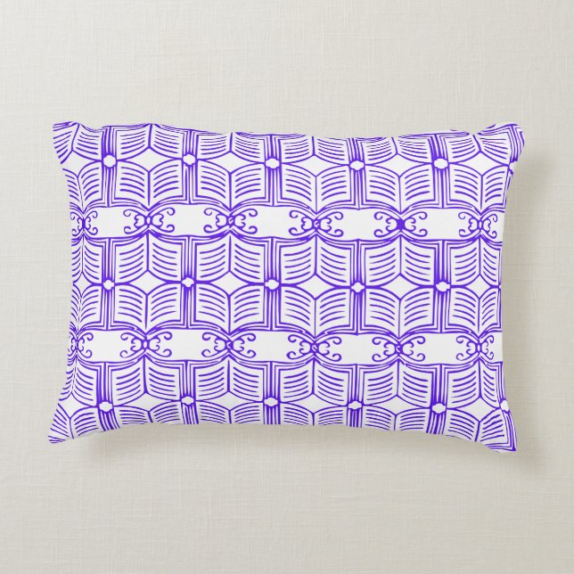 Almofada Decorativa Library Book Pattern  (Verso)