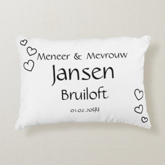 Almofada Decorativa Liefdevol Trouwcadeau – Kussen met Naam en Datum -