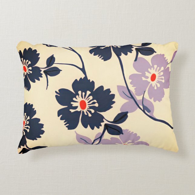 Almofada Decorativa Lilac e Blue Floral (Frente)