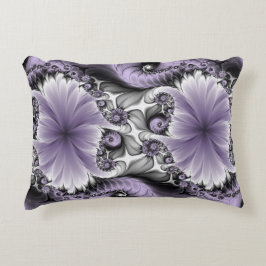 Almofada Decorativa Lilac Illusion Abstrato Floral Fractal Art Fantasy