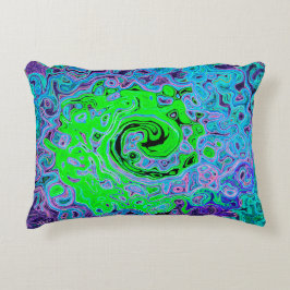 Almofada Decorativa Lima Verde Groovy Abstrato Retro Líquido Redemoinh