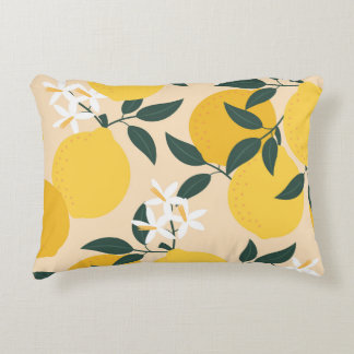 Almofada Decorativa Limão Vintage: Textura de Fruta sem costura.