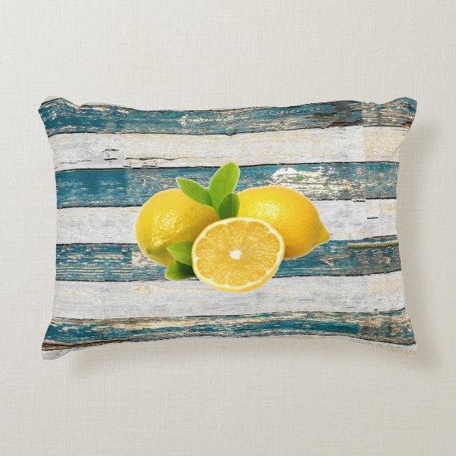 Almofada Decorativa Limões Russos (Azul) (Frente)