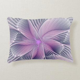 Almofada Decorativa Linda Flor Rosa Arte Abstrato Fractal Moderno