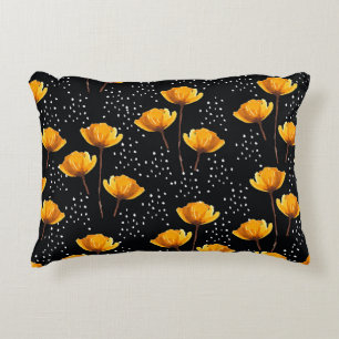 Almofada Decorativa Linda ilustração de flores e bolinhas