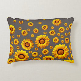 Almofada Decorativa Lindas flores amarelas nas cinzas