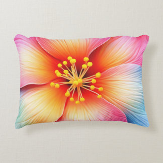 Almofada Decorativa Lindo Travesseiro com Acento Floral Rosa Vermelho