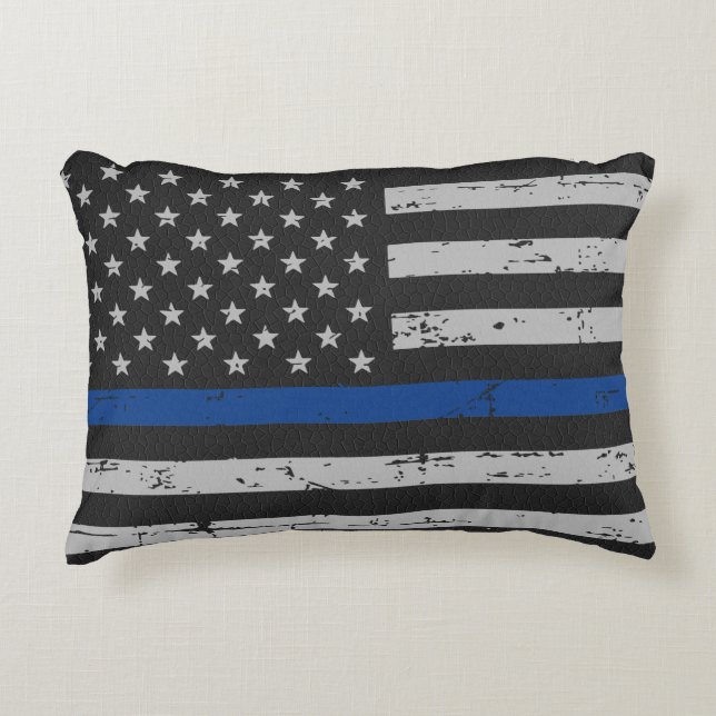 Almofada Decorativa Linha Azul Fino - Policial - Polícia (Frente)