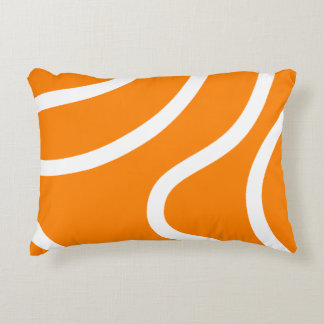 Almofada Decorativa Linhas Brancas Abstratas Minimalistas em Laranja V