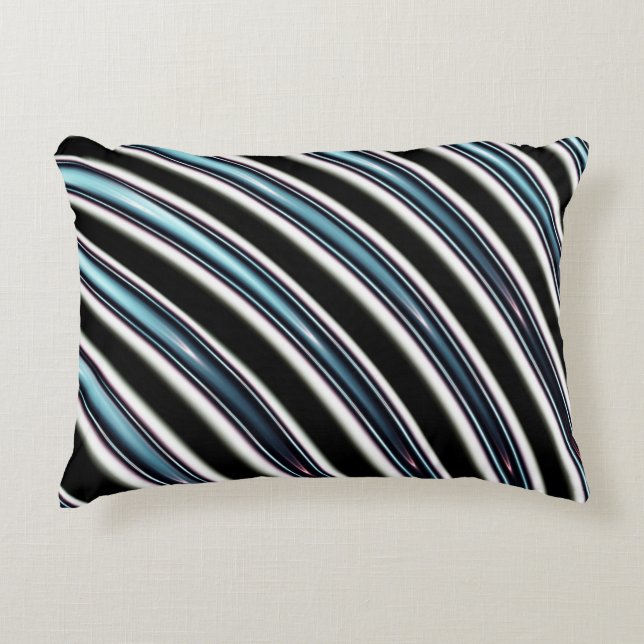 Almofada Decorativa Linhas curvadas perto acima de um Fractal (Frente)