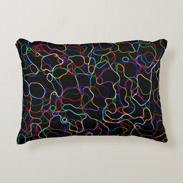 Almofada Decorativa Linhas de multicor neon (Frente)