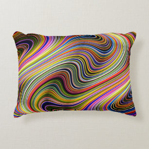 Almofada Decorativa Linhas de néon Curvy multicoloridos à moda