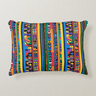 Almofada Decorativa Linhas de padrão coloridas em negrito