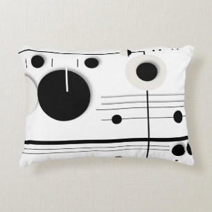 Almofada Decorativa Linhas de Sinfonia do Círculo Geométrico Minimalis