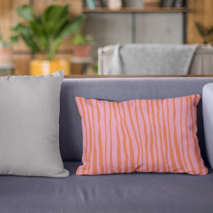 Almofada Decorativa Linhas verticais traçadas por retro - laranja past