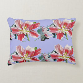 Almofada Decorativa Lírio vermelho Lilac Mauve Lilies floral Decoração