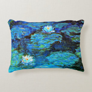 Almofada Decorativa Lírios azuis, pintura de arte