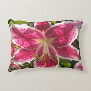 Almofada Decorativa Lírios cor-de-rosa flores tropicais cor-de-rosa fl
