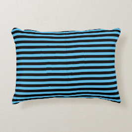 Almofada Decorativa Listras Azuis e Pretas Minimalistas Modernas