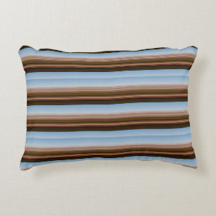 Almofada Decorativa Listras azuis marrons vintage fofas