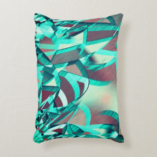 Almofada Decorativa Listras azuis ou cianas sobre a imagem vermelha, s