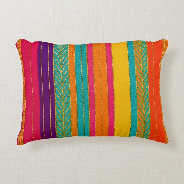 Almofada Decorativa Listras Brilhantes Retro 60s MOD (Frente)