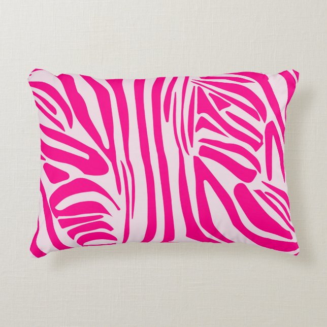 Almofada Decorativa Listras de zebra rosa (Frente)