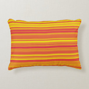 Almofada Decorativa Listras Laranja Vermelho Amarelo