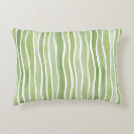 Almofada Decorativa Listras Onduladas Verde Lima Creme