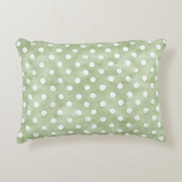 Almofada Decorativa Listras Pontos Brancos Verdes