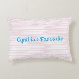 Almofada Decorativa Listras quadradas rosa e branco