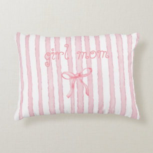 Almofada Decorativa Listras Rosa Personalizadas Coquette Texto Persona