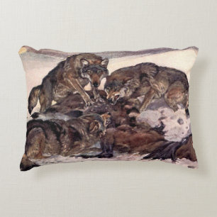 Almofada Decorativa Lobos por Winifred Austen, Animais Selvagens Vinta