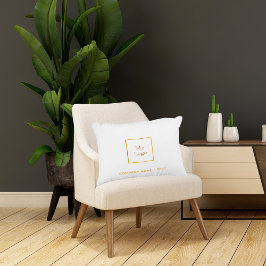 Almofada Decorativa Logotipo branco de ouro elegante da empresa
