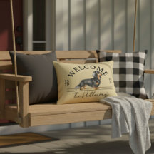 Longhair Dachshund Nome da Família Personalizada B