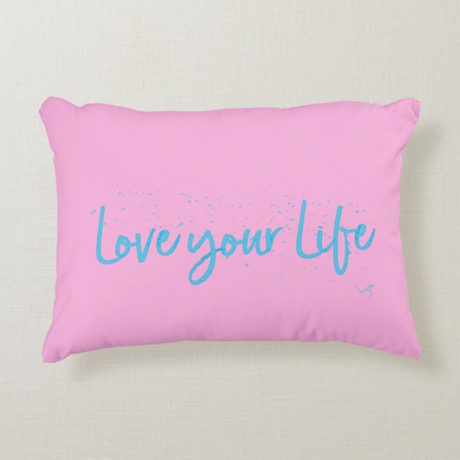 Almofada Decorativa Love-you-Life-Typografia-blue (Frente)
