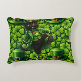 Almofada Decorativa Lucky leprechaun black cat Saint Patrick's Day Pat