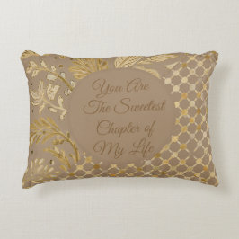 Almofada Decorativa Luxury, Valentine's Day, Gold Flowers, Pixels 
