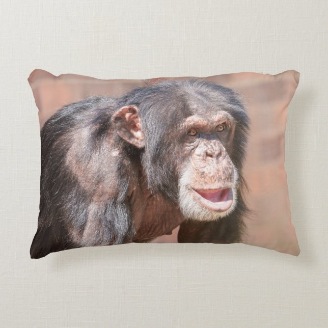 Almofada Decorativa Luz e inclinação - Chimpanzé Stance (Frente)
