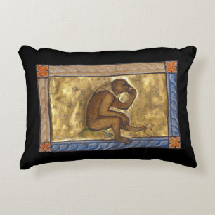 Almofada Decorativa Macaco Bestiário Medieval c. 1270