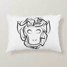 Almofada Decorativa Macaco preto e branco tribal