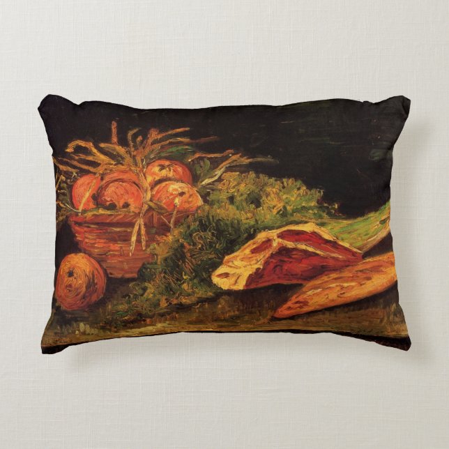 Almofada Decorativa Maçãs, Carne e um Pão por Vincent van Gogh (Frente)