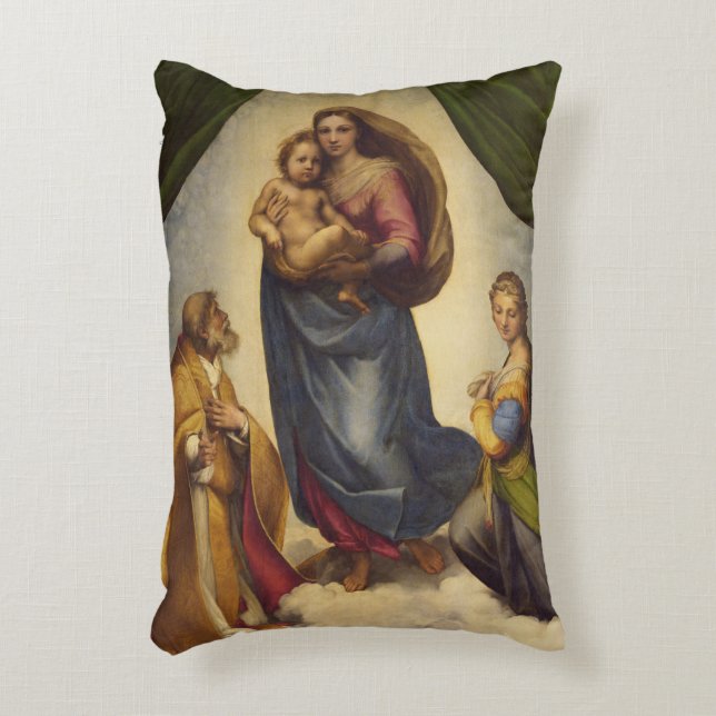 Almofada Decorativa Madona Sixtina por Rapahel (Frente(Vertical))