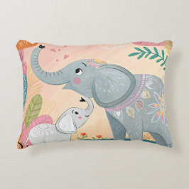 Almofada Decorativa Mãe e Bebê Elefante