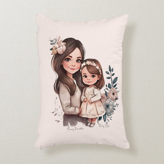 Almofada Decorativa Mãe e Filha Adoráveis (3) (Frente(Vertical))