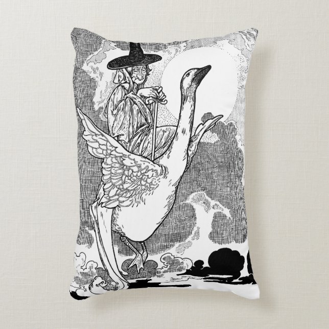Almofada Decorativa Mãe Gansa Vitoriana Antiga por Charles Robinson (Frente(Vertical))