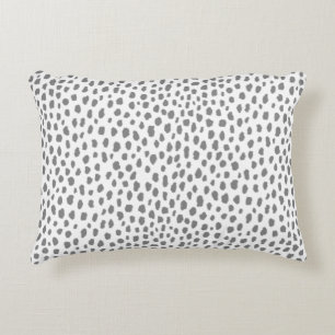Almofada Decorativa Manchas Dalmáticas de Cinza (cinza/branco)