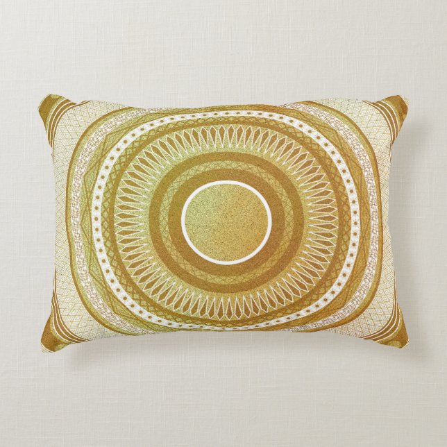 Almofada Decorativa Mandala Dourada e Brilhante (Frente)