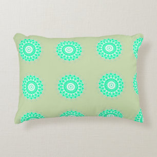 Almofada Decorativa Mandala Floral de Hortelã