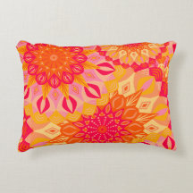 Mandala Sobreposta Laranja Rosa Amarelo